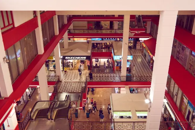 Modern open-air Beachwalk Shopping Center opposite Kuta Beach