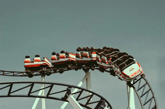 The Wild Mouse wooden-style coaster at Luna Park Sydney