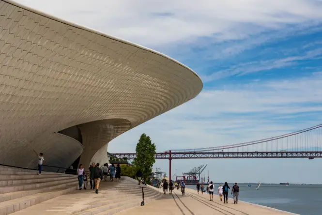 MAAT Museum entrance on Avenida Brasília