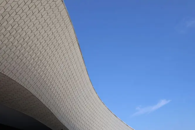 Walkable ceramic roof at MAAT overlooking the river