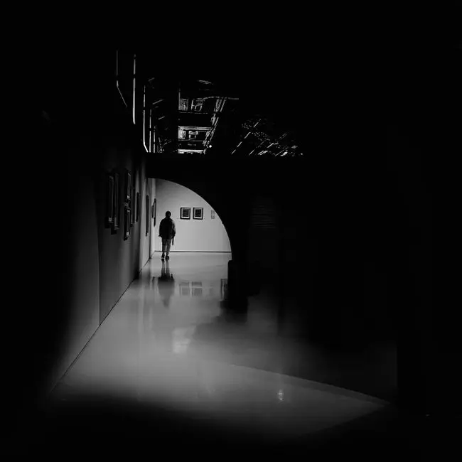 Uncrowded museum gallery space in the early morning at MALBA