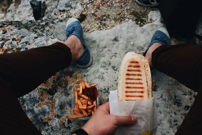 Traditional French market sandwich ready to eat