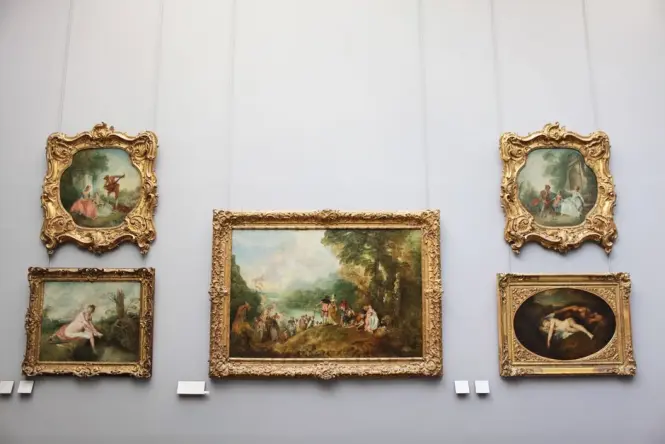 Paintings in a French art museum interior
