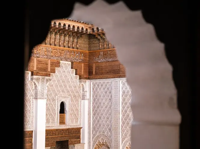 Historic architecture at Medersa Ben Youssef
