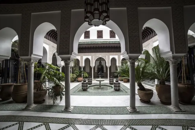 Interior courtyard of a traditional riad in Marrakech