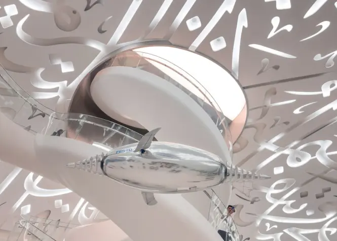 Al Waha floor space station installation inside Museum of the Future