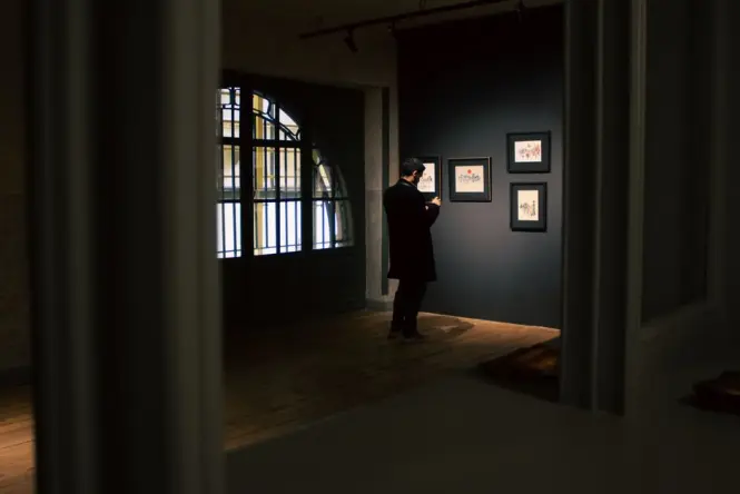 Gallery room inside Leopold Museum displaying Egon Schiele paintings
