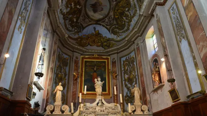 Baroque church interior in France