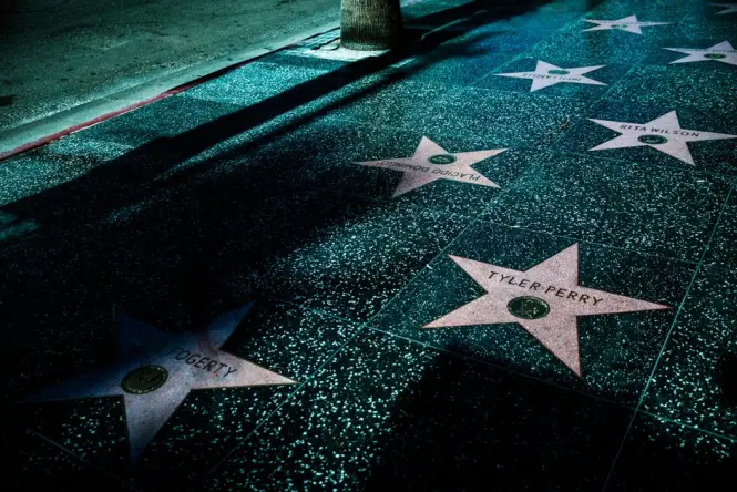 Celebrity handprints set into the pavement along the Cannes Walk of Fame