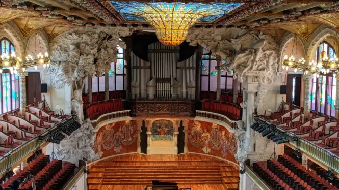 Inside Palau de la Musica Catalana