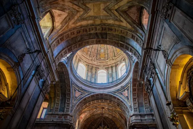 The neoclassical interior and nave of Palermo Cathedral