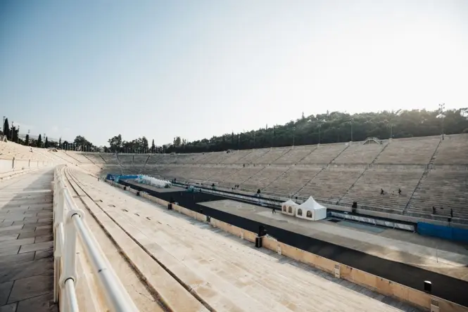 Panathenaic Stadium at golden hour
