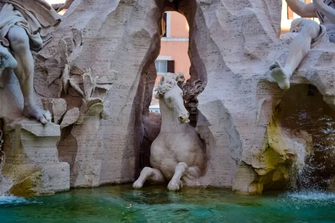 The ornate Fountain of the Twelve Months in Parco del Valentino