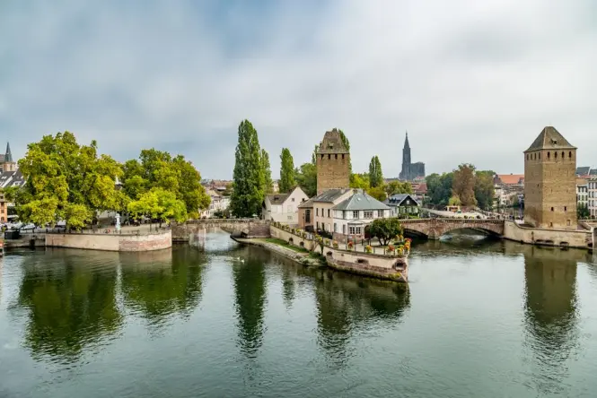 Footbridge over the canals in Petite France