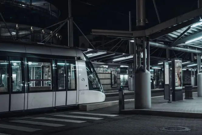 Tram near Homme de Fer in Strasbourg