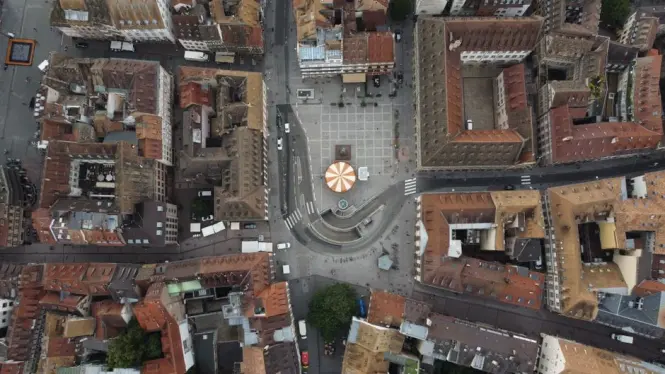 Central square in Strasbourg old town