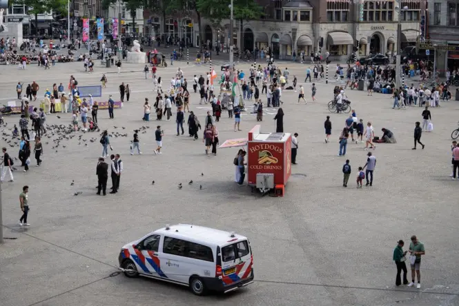 Aerial view of Rembrandtplein square
