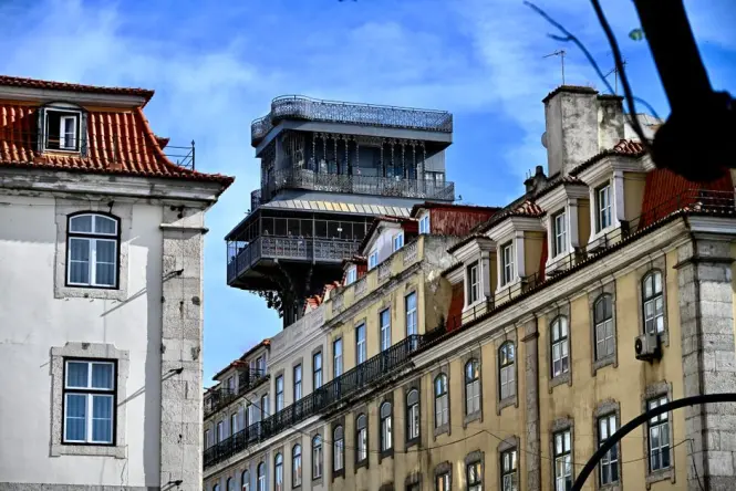 Santa Justa Lift connecting Baixa to the Carmo terrace level