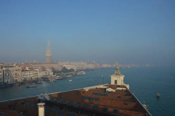 The tip of Punta della Dogana looking out over the open Venetian lagoon
