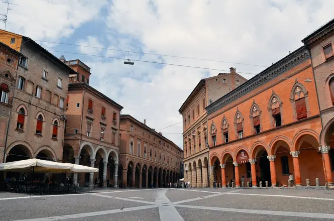 The facade of the Sette Chiese under bright daylight