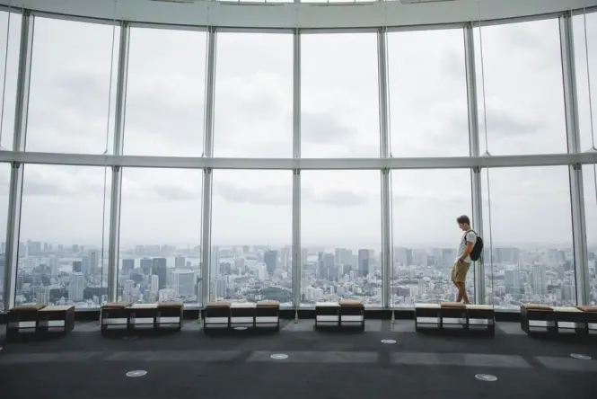 City panorama from Shibuya Sky observation deck