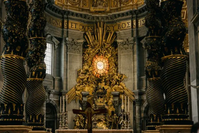 Narrow spiral staircase leading to the dome of St. Peter's Basilica