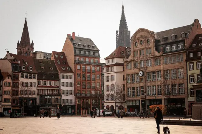 Place de la Cathedrale in front of Strasbourg Cathedral