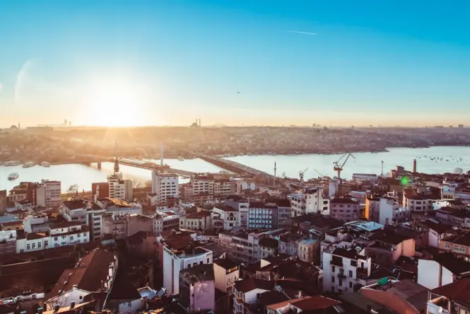 View of the Golden Horn and Galata Tower from the Suleymaniye terrace