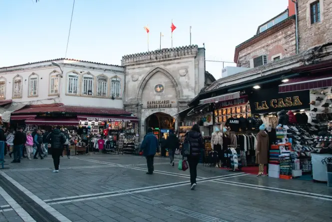 Street near the Beyazit tram stop on the walk up to Suleymaniye Mosque