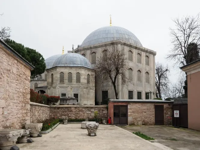 Tiled interior of a tomb within the Suleymaniye Mosque complex