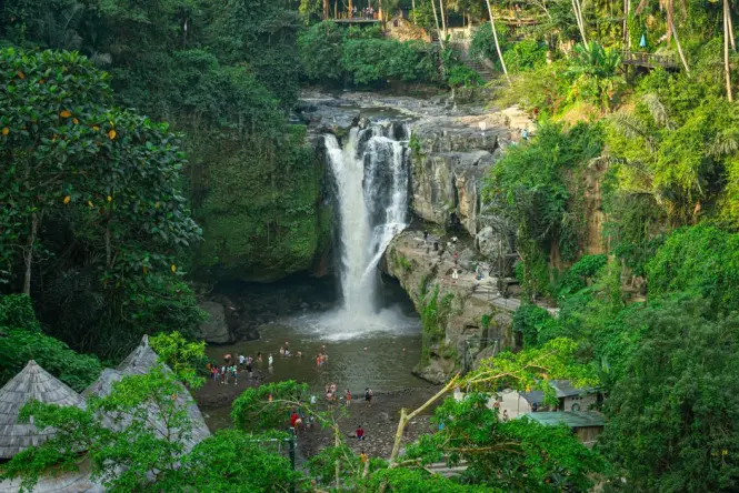 Viewing platform overlooking Tegenungan Waterfall