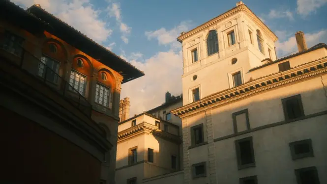 Trastevere district at golden hour