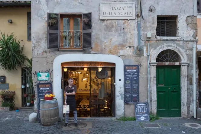 Historic architecture at Trastevere district