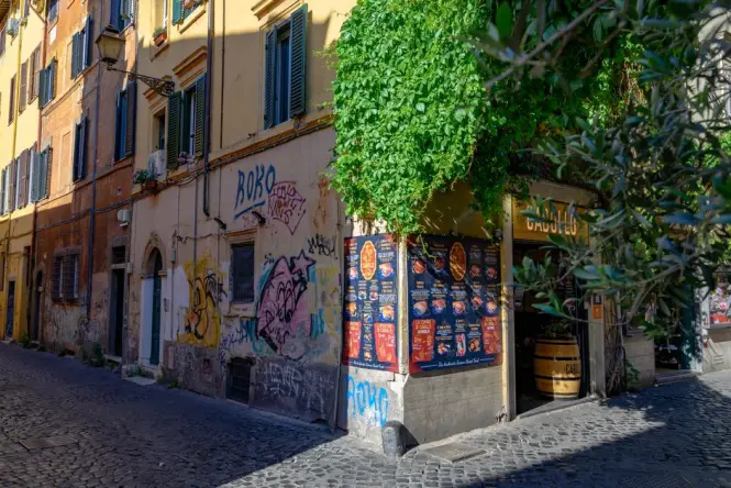 Inside Trastevere district