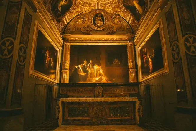 The interior altar of Turin Cathedral where the Shroud of Turin is kept.