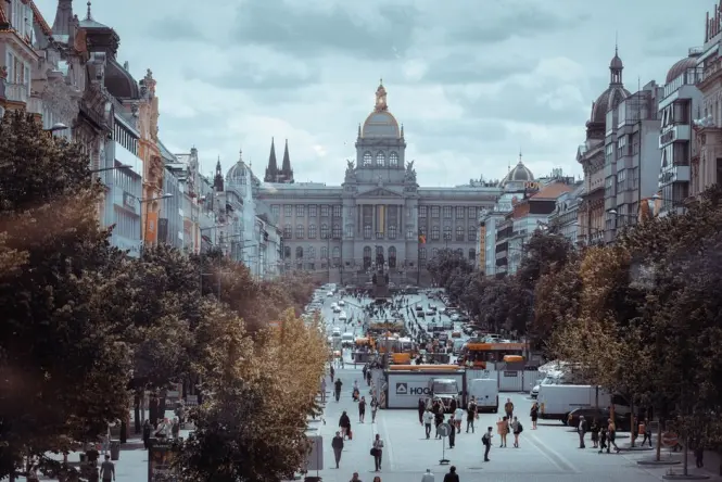 Inside Wenceslas Square