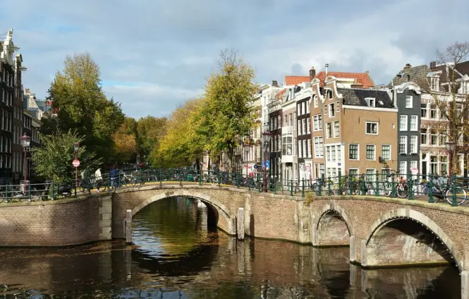 Prinsengracht canal near Anne Frank House and Westerkerk