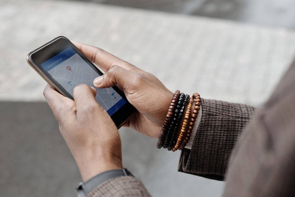 Navigation map on a phone