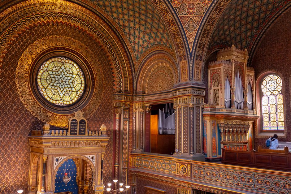 Historic synagogue in Prague Jewish Quarter
