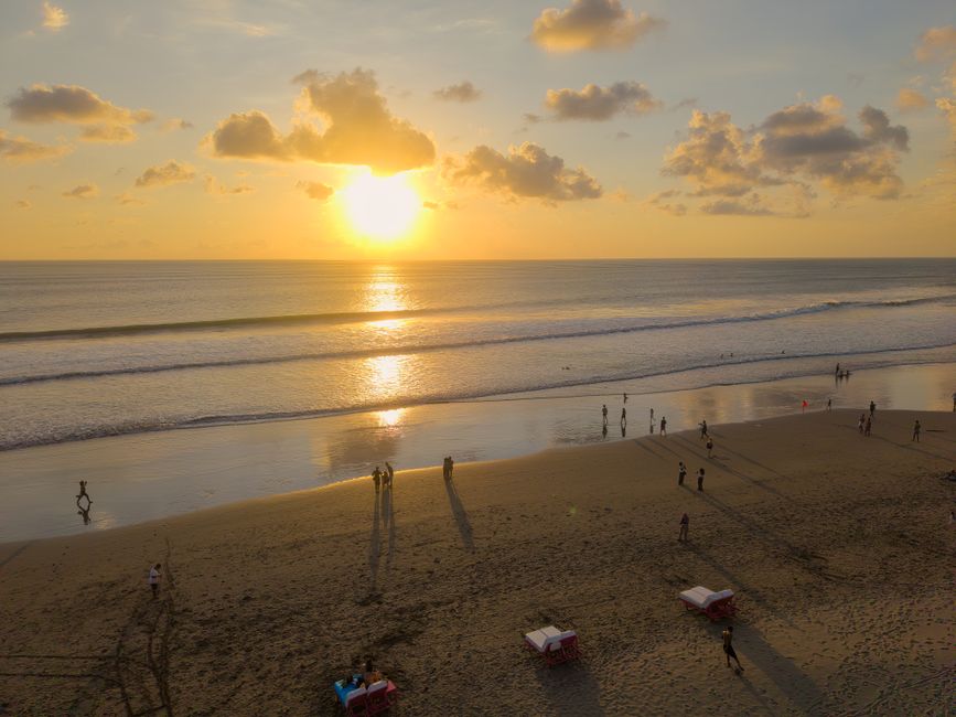 Seminyak beach at sunset