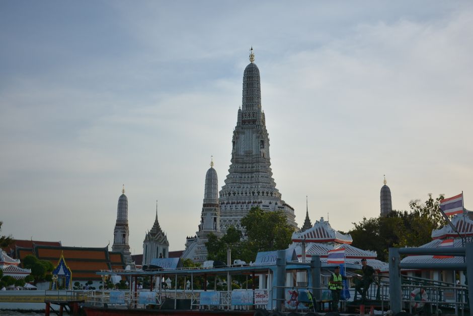 Wat Arun temple on the river in Bangkok