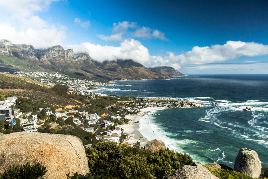 Camps Bay beach and Twelve Apostles