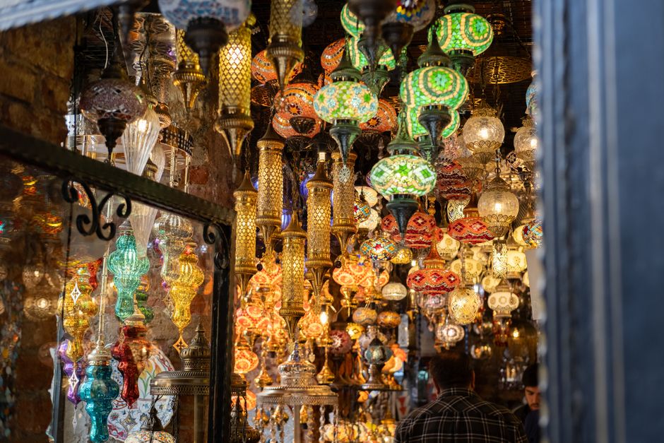 Colorful lamps in the Grand Bazaar