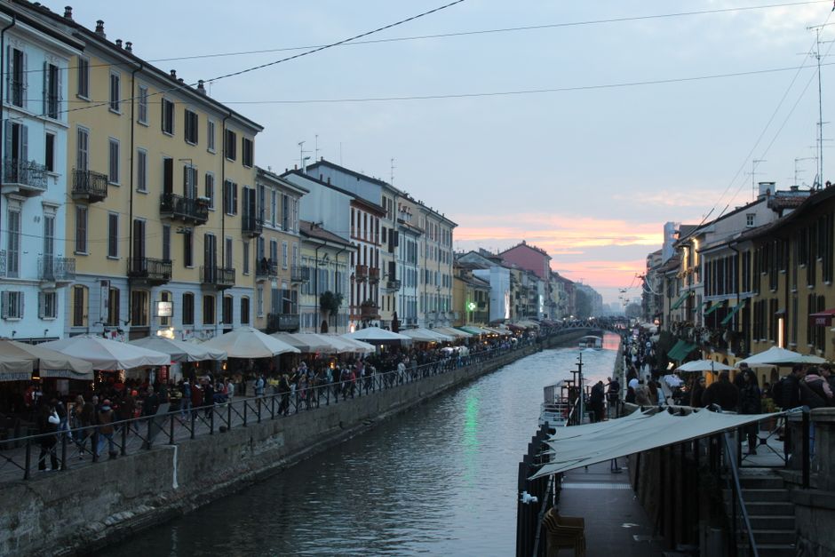 Navigli canals at evening