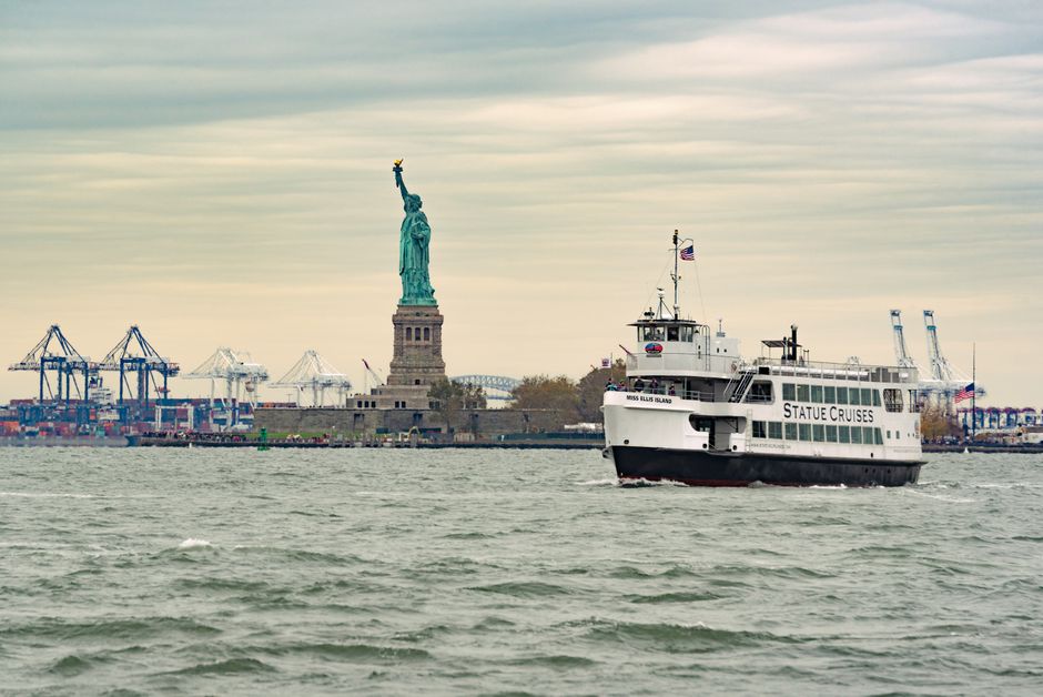 Statue of Liberty from a harbor ferry