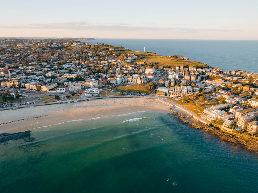 Aerial view of Bondi Beach