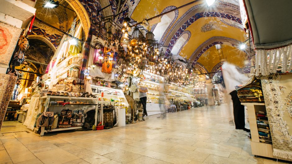 Interior lanes of the Grand Bazaar in Istanbul