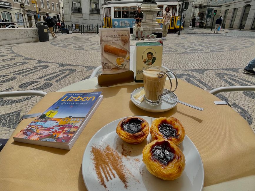 Pastel de nata in a Lisbon cafe