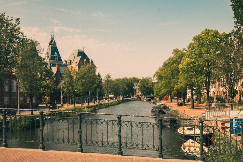 Rijksmuseum on Museumplein in Amsterdam