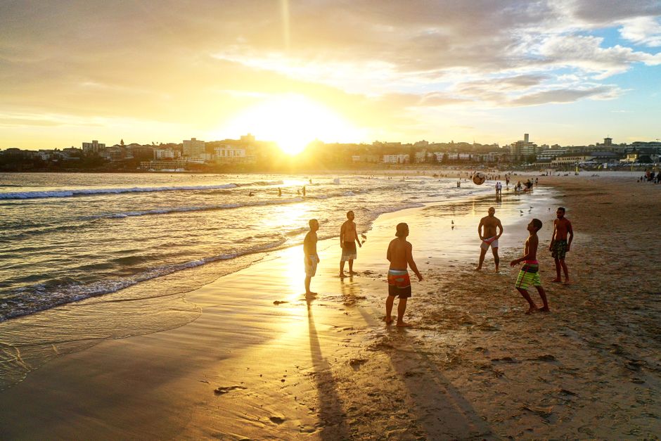 Bondi Beach at golden hour